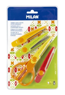 Blister ciseaux zig-zag avec 4 lames interchangeables