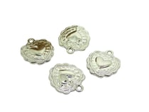 4 Breloques coeur 18*16mm argent platine