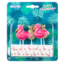 5 Bougies Flamant Rose/Ananas
