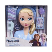 Tête à coiffer reine des neiges elsa, 14 pièces - disney frozen - coiffure poupée