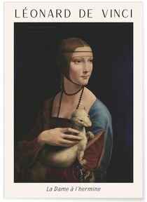 Affiche Léonard de Vinci La Dame à l'Hermine | A3 : 29,7x42cm