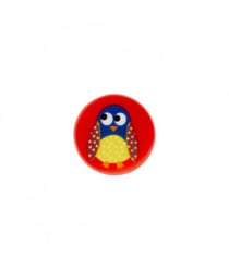 Carte de 2 boutons Hibou à queue Rouge 18mm - Union Knopf Rouge