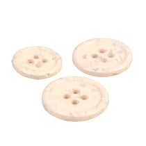 Lot de 3 boutons rond 4 trous bouteilles recyclées ivoire