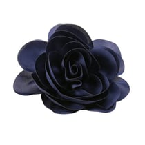 Broche fleur 11cm bleu marine