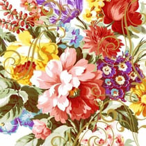 Lot de 4 serviettes en papier découpage collage 33 cm BRASSEE DE FLEURS F 413