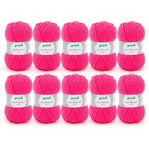 10 pelotes de laine - Rose fluo - 30 - 100% acrylique - 3,5/4,5 mm - Gründl - Lisa Premium