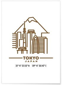 Poster Coordonnées Tokyo | A3 : 29,7x42cm
