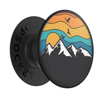 PopSockets Pop Grip pour Smartphones Standard avec Design de Haute Montagne Noir / Jaune