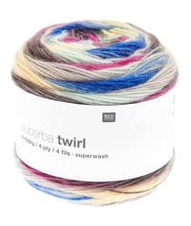 Laine à chaussette Superba Twirl 4 fils - 100GR - Rico Design 008 multicolore été