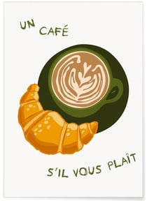 Affiche Un café svp | A3 : 29,7x42cm
