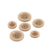 Lot de 3 boutons ronds 2 trous beige