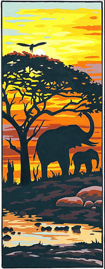 Canevas Pénélope Antique Soleil sur la savane 25x60cm