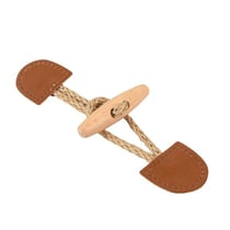 Brandebourg simili cuir marron camel 17cm