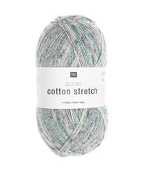 Laine à chaussettes Socks Cotton Stretch 4 fils 100 gr – Confort et élasticité - Rico Design 04 Aqua