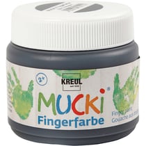 MUCKI Peinture au doigt, noir, 150 ml/ 1 boîte