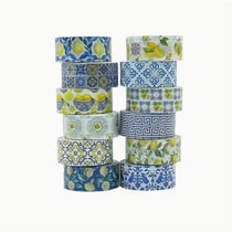 12 Rubans adhésifs washi tape collage décoration assorties 1, 5 cm x 4 m MEDITERRANNE