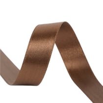 Bobine 25m ruban satin double face Marron Vert fabriqué en France