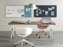 Bureau Pliant Marron Foncé et Blanc Structure en Métal Rectangulaire à Roulettes Mobile 180 x 60 cm Style Moderne