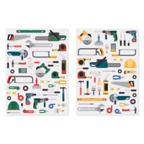 MégaCréa DIY - Gommettes outils 2 planches différentes 84 pièces