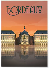 Affiche ville Bordeaux | A3 : 29,7x42cm