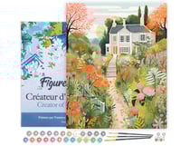 Peinture par Numéro Figured'Art avec Cadre - Jardin de la Villa - Kit de Loisir Créatif DIY Numéro d'Art Complet - 40x50cm toile tendue sur châssis