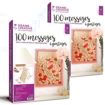 2 cadres en bois personnalisables 30 x 42 cm - 100 messages coeurs