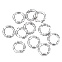 Lot de 50 anneaux de jonction métal argenté 5 mm ACIER INOXYDABLE 304 - ouverts connecteurs
