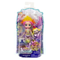 Enchantimals royaume de l'océan : poupée radia poisson arc en ciel 15 cm et flo - figurine animal, accessoires - mattel - hcf68