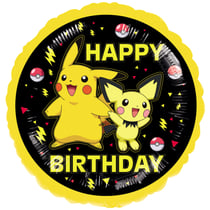 Ballon Aluminium Hélium Happy Birthday Pokémon Pikachu - Ø 43 cm