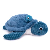 Peluche maman bébé tortue bleu - Les Déglingos