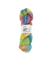 Pelote exceptionelle à tricoter Alpaca Soxx 4 Ply Hand Dyed - Lang Yarns 0002 Turquoise / jaune / rouge