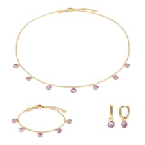 Collier, bracelet et boucles d'oreilles Gemia en pierres Améthyste