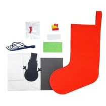 Chaussette de Noël rouge en feutrine à assembler 20 x 14 cm