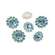 Bouton strass bleu turquoise