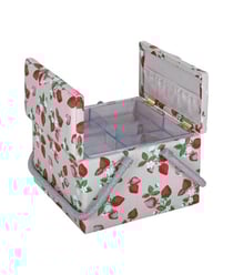 Boîte de Couture "Fraise" - Double ouverture - 25x25x17cm - Hobby gift Ecru