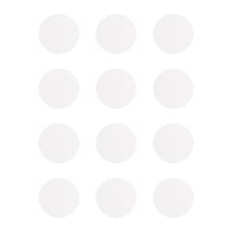 Sticker vierge ronds,12pcs/feuil. ,à¸2,5cm, 80g,permanent adhérent, 3feuilles, blanc