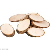 Rondelles de bois décoratives - 7,5 x 4,5 cm - 20 pcs