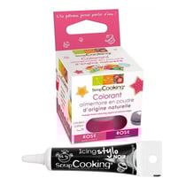 Colorant alimentaire Rose foncé + Stylo de glaçage noir