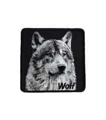 Lot de 3 écussons thermocollants animaux sauvages loup 6,5cm x 6,5cm