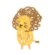 Ecusson thermocollant animal dessiné lion 5.5x4cm