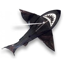 Cerf-volant requin noir monofil 125 x 108 cm - jeu plein air