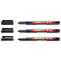 Lot de 3 marqueurs permanents - EDDING - Pointe fine 0,6 mm - Rouge