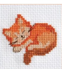 Mon 1er kit point de croix - Chat endormi - Anchor Marron