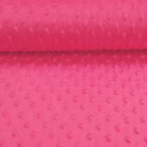 Tissu Doudou ultra doux Pois Fuchsia Au mètre