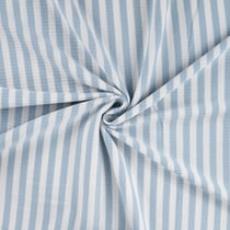 Tissu Jersey Coton Côtelé rayé Bleu ciel