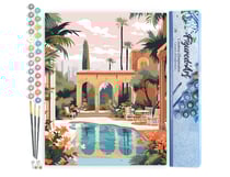 Peinture par Numéro Figured'Art - Villa luxeuse à Marrakech - Kit de Loisir Créatif DIY Numéro d'Art Complet - 40x50cm sans châssis en bois