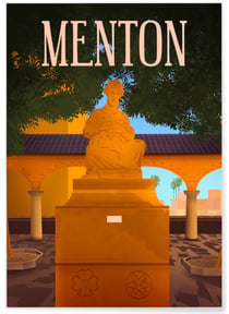 Affiche ville Menton | A3 : 29,7x42cm