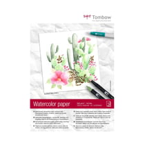 Papier aquarelle format A6 (10,5 x 14,8 cm) blanc crème, 300 g/m², 15 feuilles