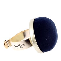 Bracelet pelote métallique velours bleu marine Bohin
