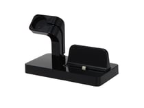 Avizar Socle de Chargement 2 en 1 pour Apple Watch et iPhone Durable avec Port USB Noir